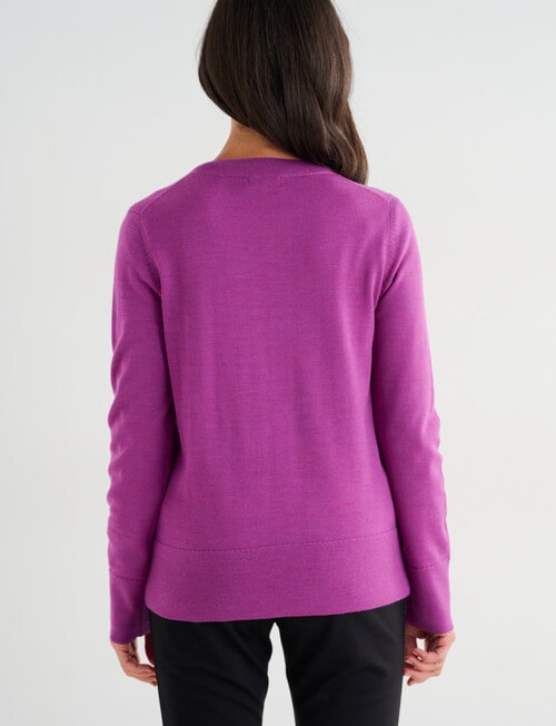 Ella J Merino Crew Neck Jumper, Pansy product photo View 02 L