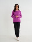 Ella J Merino Crew Neck Jumper, Pansy product photo View 03 S