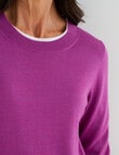 Ella J Merino Crew Neck Jumper, Pansy product photo View 04 S