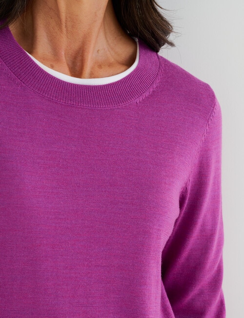 Ella J Merino Crew Neck Jumper, Pansy product photo View 04 L