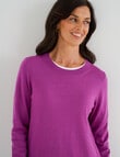 Ella J Merino Crew Neck Jumper, Pansy product photo View 05 S