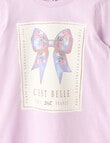 Mac & Ellie Watercolour Bows Long Sleeve Tee, Lavender product photo View 02 S