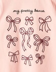 Mac & Ellie Embroidered Bows Long Sleeve Tee, Dusk product photo View 02 S