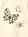 Mac & Ellie Long Sleeve Tee Novelty Butterflies, Vanilla product photo View 03 S