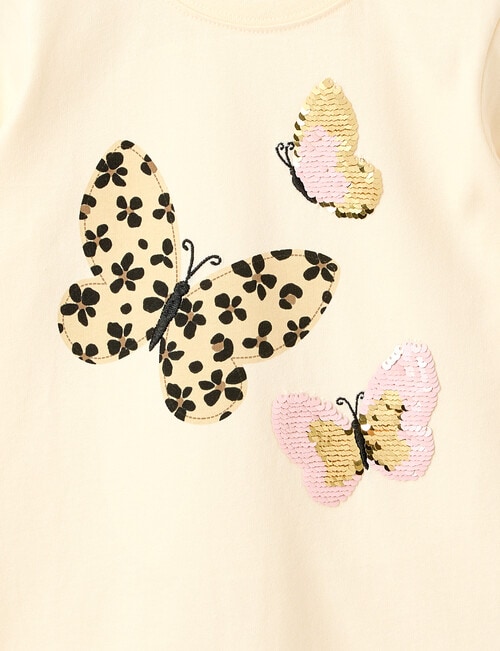 Mac & Ellie Long Sleeve Tee Novelty Butterflies, Vanilla product photo View 03 L