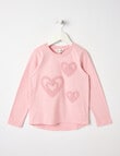 Mac & Ellie Novelty Hearts Long Sleeve Tee, Blush product photo