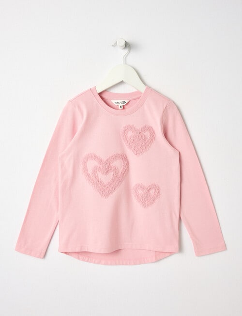 Mac & Ellie Novelty Hearts Long Sleeve Tee, Blush product photo