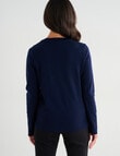 Ella J Merino Crew Neck Jumper, Navy product photo View 02 S