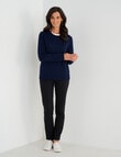Ella J Merino Crew Neck Jumper, Navy product photo View 03 S
