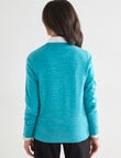 Ella J Merino Crew Neck Jumper, Turquoise product photo View 02 S