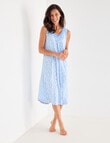 Ruby & Bloom Print Sleeveless V-Neck Nightie, Blue, 10-20 product photo View 03 S