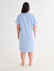 Studio Curve Sleep Hibiscus T-Shirt Nightie, Blue Marle product photo View 02 S