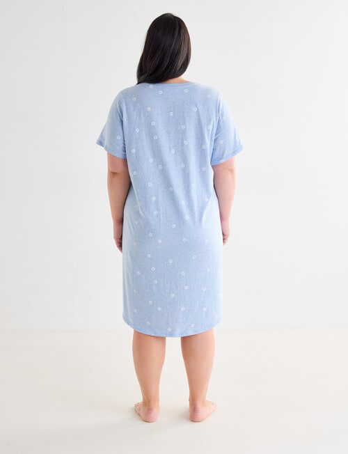Studio Curve Sleep Hibiscus T-Shirt Nightie, Blue Marle product photo View 02 L