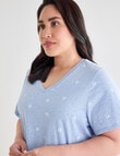 Studio Curve Sleep Hibiscus T-Shirt Nightie, Blue Marle product photo View 04 S