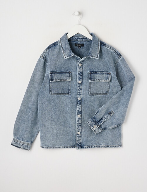 No Issue Long Sleeve Denim Shirt, Blue product photo