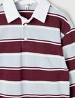 Mac & Ellie Stripe Long Sleeve Polo Shirt, Cloud product photo View 02 S
