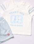 Teeny Weeny Basketball Short & Tee Set, 2-Piece, Sky Blue product photo View 02 S