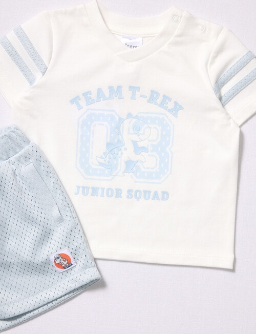 Teeny Weeny Basketball Short & Tee Set, 2-Piece, Sky Blue product photo View 02 L