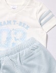 Teeny Weeny Basketball Short & Tee Set, 2-Piece, Sky Blue product photo View 03 S