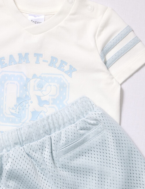 Teeny Weeny Basketball Short & Tee Set, 2-Piece, Sky Blue product photo View 03 L