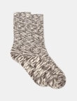 Ambra Organic Cotton Chunky Rib Crew Sock, Coffee product photo View 02 S