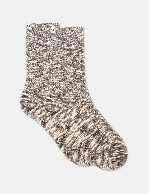 Ambra Organic Cotton Chunky Rib Crew Sock, Coffee product photo View 02 L