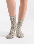 Ambra Organic Cotton Chunky Rib Crew Sock, Coffee product photo View 03 S