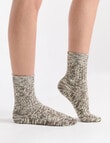 Ambra Organic Cotton Chunky Rib Crew Sock, Coffee product photo View 04 S