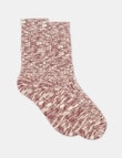 Ambra Organic Cotton Chunky Rib Crew Sock, Crimson product photo View 02 S