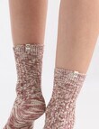 Ambra Organic Cotton Chunky Rib Crew Sock, Crimson product photo View 06 S