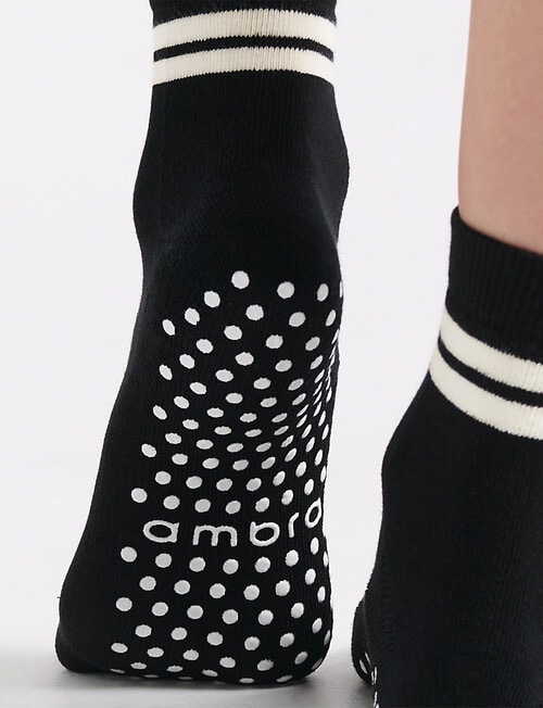Ambra Organic Cotton Grip Crew Sock, Black product photo View 06 L