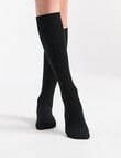 Ambra Organic Cotton Rib Knee-Hi Sock, Black product photo View 03 S