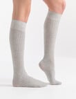 Ambra Organic Cotton Rib Knee-Hi Sock, Grey Marle product photo View 04 S