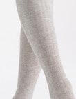 Ambra Organic Cotton Rib Knee-Hi Sock, Grey Marle product photo View 05 S