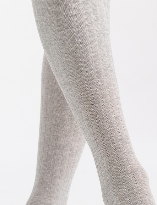 Ambra Organic Cotton Rib Knee-Hi Sock, Grey Marle product photo View 05 L