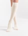Ambra Organic Cotton Rib Knee-Hi Sock, Buttercream product photo View 03 S
