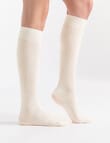 Ambra Organic Cotton Rib Knee-Hi Sock, Buttercream product photo View 04 S