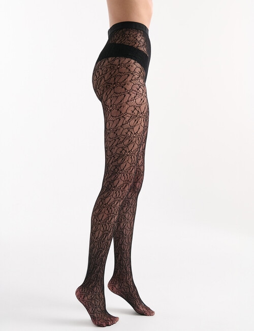 Levante Aurora Floral Net Tight, Nero product photo View 03 L