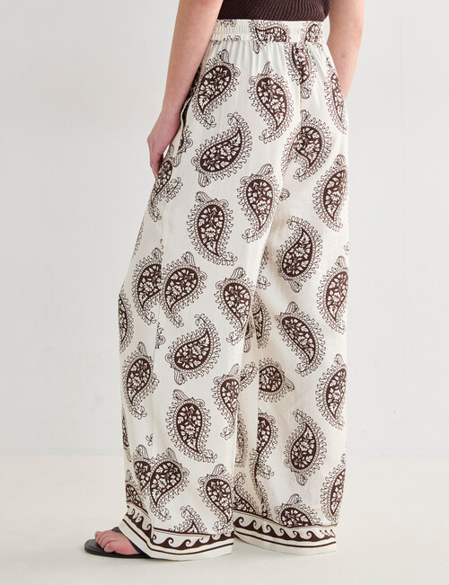Mineral Orlando Wide Leg Pants, Brown Print product photo View 02 L
