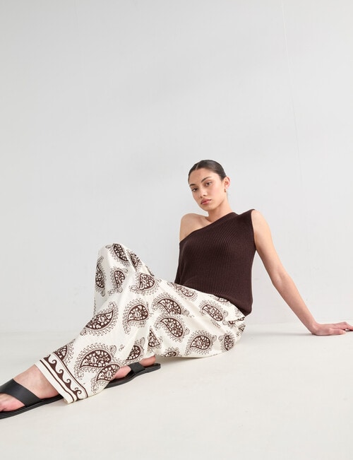 Mineral Orlando Wide Leg Pants, Brown Print product photo View 03 L