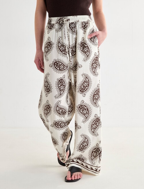 Mineral Orlando Wide Leg Pants, Brown Print product photo View 06 L