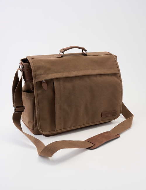 Laidlaw + Leeds Messenger Canvas Bag, Tan product photo