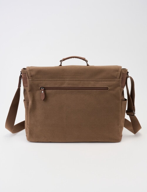 Laidlaw + Leeds Messenger Canvas Bag, Tan product photo View 02 L
