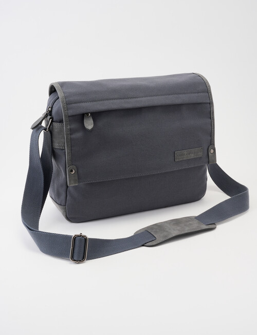 Laidlaw + Leeds Messenger Canvas Bag, Charcoal product photo