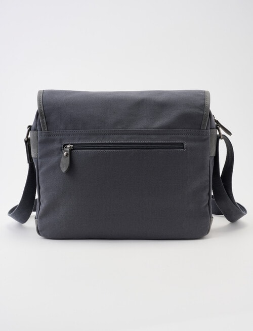 Laidlaw + Leeds Messenger Canvas Bag, Charcoal product photo View 02 L