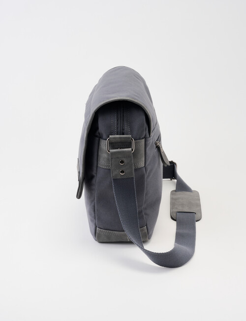 Laidlaw + Leeds Messenger Canvas Bag, Charcoal product photo View 04 L