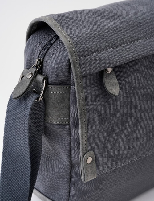 Laidlaw + Leeds Messenger Canvas Bag, Charcoal product photo View 05 L