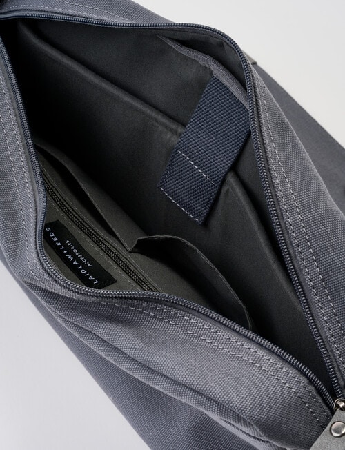 Laidlaw + Leeds Messenger Canvas Bag, Charcoal product photo View 07 L
