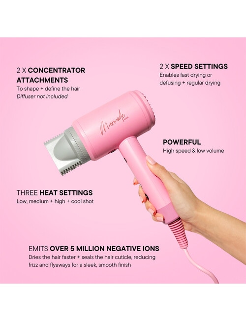 Mermade Hair Hair Dryer - Pink, ME-2003 product photo View 04 L