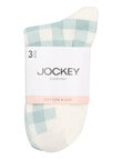 Jockey Woman Pattern Cotton Anklet Socks, 3-Pack, Crisp, Sage Whisper & Mermaid Ave product photo